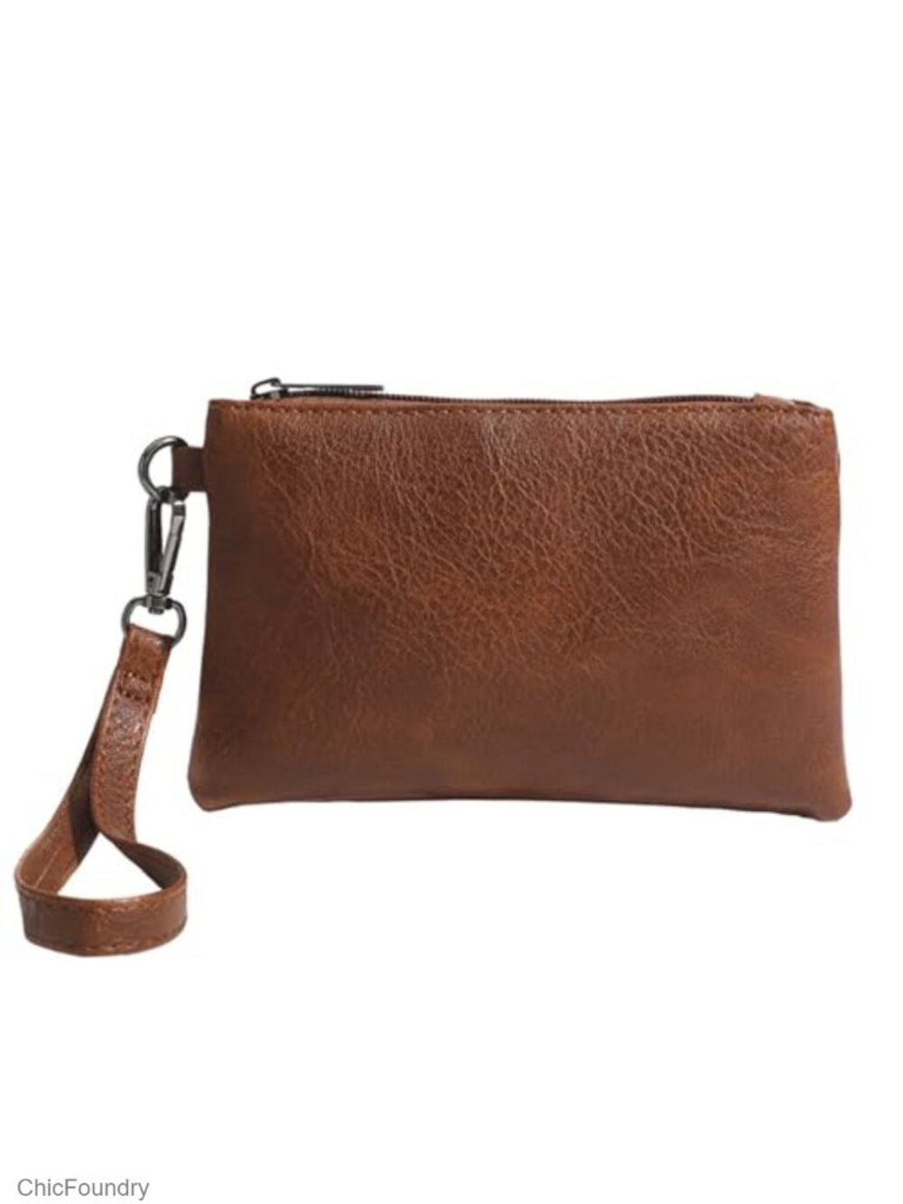 Faux Leather Wristlet Clutch Zip Around Wallet Travel Purse